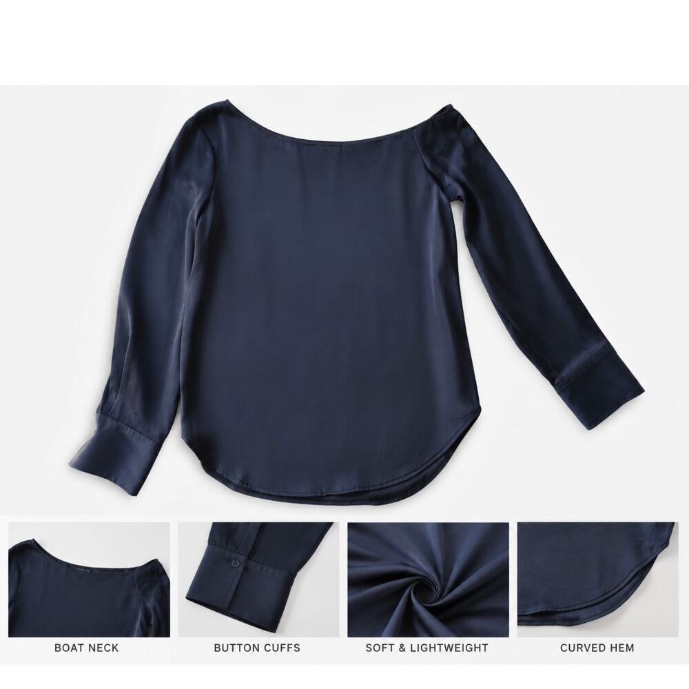 Theory Navy Blue Long Sleeve Top